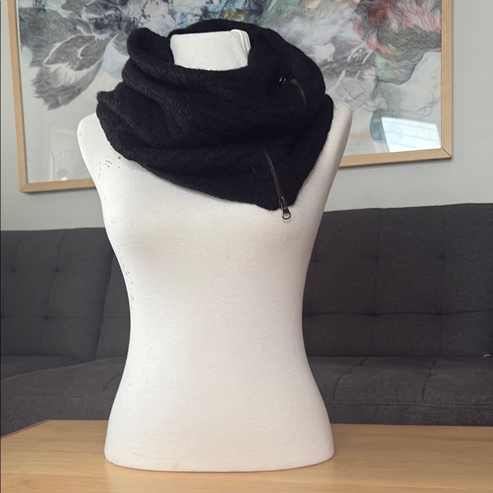 Noonday Collection Cozy Zip Wrap - Black-  Vintage